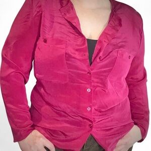 Elegant Vintage Gailord Fuchsia Button-Down Shirt for Women (14)